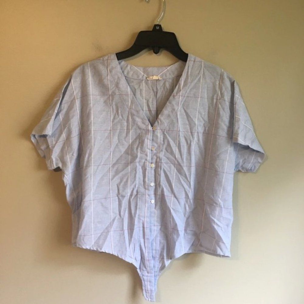 Hem & Thread small blue crop top